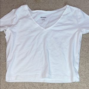 Cropped V Neck Tee